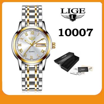 Fashion Ladies Analog Quartz Watch Creative Stainless Steel Waterproof LIGE 10007