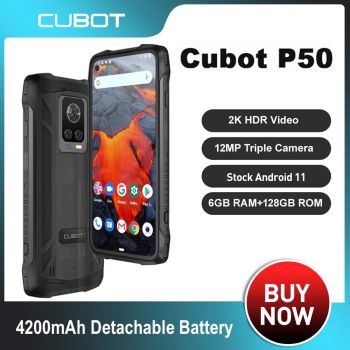 New Cubot P50 Android Smartphone 6GB+128GB Expandable Memory 256GB 20MP Camera NFC