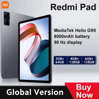 Global Version Xiaomi Redmi Pad 64GB/128GB 90Hz 10.61 inch Display 8000mAh Battery Tablet