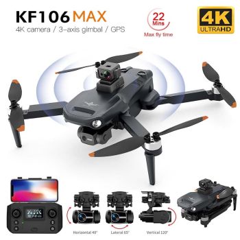 RC Quadcopter KF106 MAX 4K Camera GPS Obstacle Avoidance 3-Axis Gimbal Drone