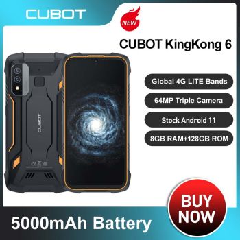 Cubot KingKong 6 Rugged 4G Android Smartphone 4GB+64GB Extendable Memory 128GB NFC