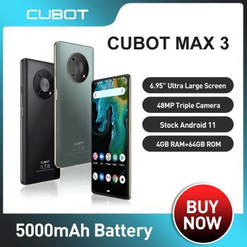 Cubot MAX 3 6.95 inches Screen 48MP Triple Camera Android 11 Smartphone 4GB+64GB NFC OTG