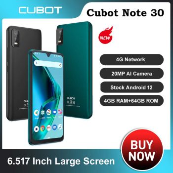 New Cubot Note 30 Android 4G Smartphone 4GB+64GB Dual SIM Expandable Memory 256GB