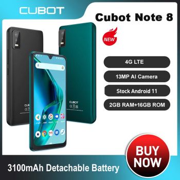 New Cubot Note 8 Android Smartphone 2GB+16GB Expandabled Memory 128GB Dual SIM 4G Face ID