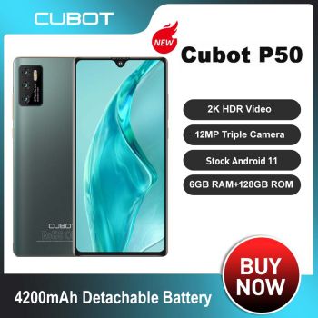 New Cubot P50 Android Smartphone 6GB+128GB Expandable Memory 256GB 20MP Camera NFC
