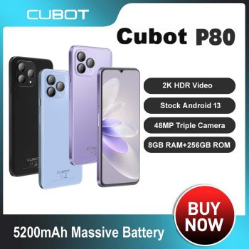 New Cubot P80 Android Smartphone 8GB RAM 256GB ROM NFC 48MP Camera GPS Global Version