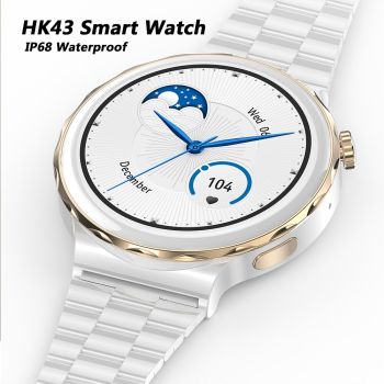 HK43 Women Smartwatch with Heart Rate Monitor Bluetooth Call Fitness Tracker NFC