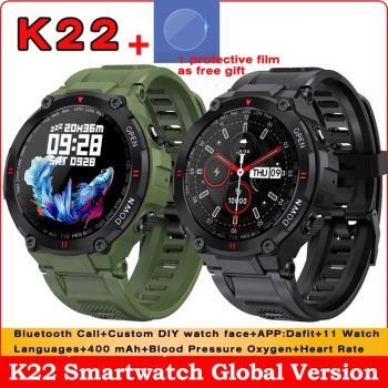 K22 Smartwatch Men Bluetooth Call Blood Pressure Blood Oxygen Sport Fitness Tracker