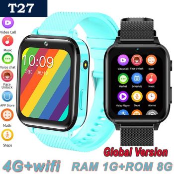 Global Version Kids 4G Smartwatch 8GB ROM Apps Installable GPS SOS Video Call Kids Survellience